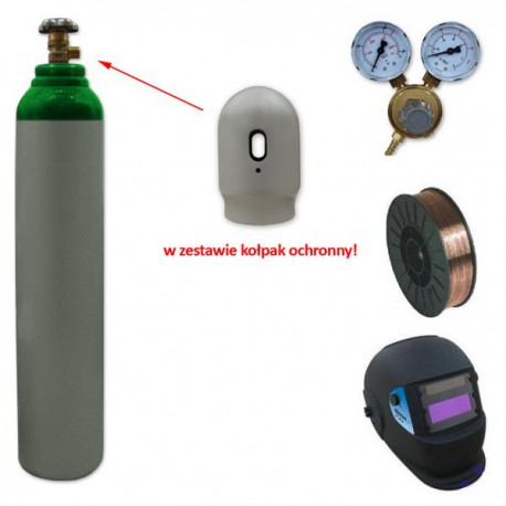 Butla Ar+CO2 8 l + reduktor + spawmix + drut + przyłbica V1a
