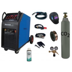 Spawarka MTM 251 + butla CO2 6kg + reduktor dwumanometrowy + przyłbica samościemniająca V1a + drut + spawmix