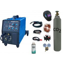 Spawarka DUALMIG 210 S3 Sherman + butla CO2 6kg + reduktor dwumanometrowy + przyłbica V1a + drut + adaptor + spawmix
