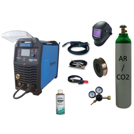 Spawarka Sherman DIGIMIG 200X Synergic + drut + przyłbica V4 + butla mix + reduktor dwumanometrowy + spawmix Synergiczna