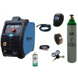 Spawarka DIGIMIG 225GDS synergiczna Sherman + drut + przyłbica V2a + butla mix + reduktor dwumanometrowy + spawmix 