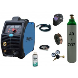 Spawarka DIGIMIG 225GDS synergiczna Sherman + drut + przyłbica V3b + butla mix + reduktor dwumanometrowy + spawmix 