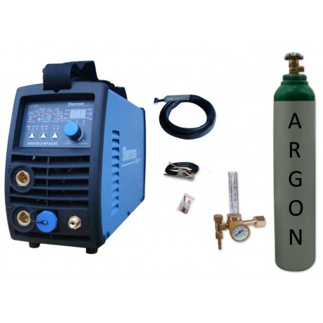 Spawarka Sherman DIGITIG 216P AC/DC inwertorowa + butla + reduktor z rotametrem