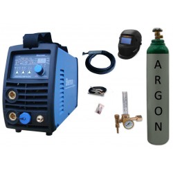 Spawarka Sherman DIGITIG 216P AC/DC inwertorowa + przyłbica V2a + butla + reduktor z rotametrem