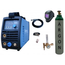Spawarka Sherman DIGITIG 216P AC/DC inwertorowa + przyłbica V4 + butla + reduktor z rotametrem