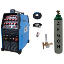 Spawarka TIG 210 AC/DC pulse Sherman + butla + reduktor z rotametrem