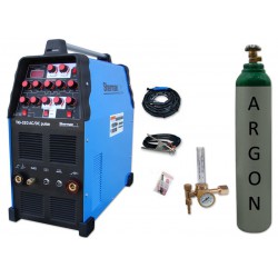 Spawarka TIG 320 AC/DC pulse Sherman + przyłbica V1a + butla + reduktor z rotametrem