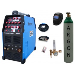 Spawarka TIG 320 AC/DC pulse Sherman + przyłbica V1a + butla + reduktor z rotametrem