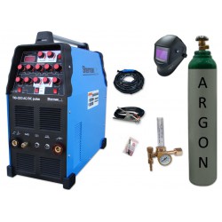 Spawarka TIG 320 AC/DC pulse Sherman + przyłbica V2 + butla + reduktor z rotametrem