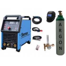 Spawarka DIGITIG 200DC Sherman + przyłbica V1a + butla + reduktor z rotametrem
