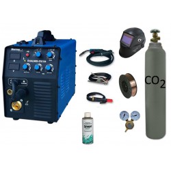 Spawarka Sherman DUALMIG 210 S4 + drut + przyłbica V2a + butla + reduktor dwumanometrowy + spawmix