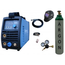 Spawarka Sherman DIGITIG 216P AC/DC inwertorowa + przyłbica V2a + butla + reduktor z rotametrem