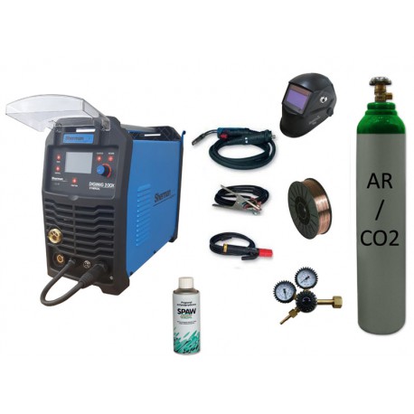 Spawarka Sherman DIGIMIG 200X Synergic + drut + przyłbica V2a + butla mix + reduktor dwumanometrowy + spawmix Synergiczna