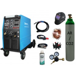 Spawarka MIG 300M + butla + przyłbica V1a + drut + adaptor + spawmix + reduktor