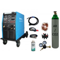 Spawarka MIG 300M + butla + przyłbica V1a + drut + adaptor + spawmix + reduktor