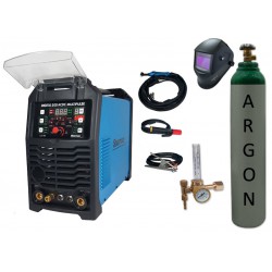 Spawarka Sherman DIGITIG 200 AC/DC Multipulse + przyłbica V4 + butla + reduktor rotametr