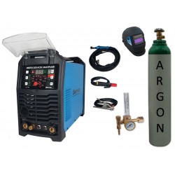 Spawarka Sherman DIGITIG 200 AC/DC Multipulse + przyłbica V2a + butla + reduktor rotametr
