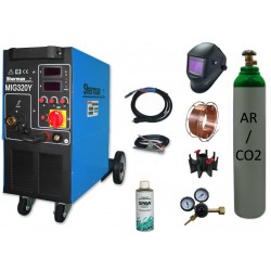 Spawarka MIG 320Y + butla mix + drut + adaptor + spawmix + reduktor + przyłbica V2a