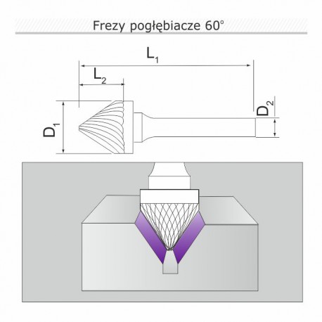 Frez pogłębiacz 90st K120606