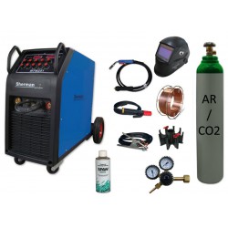 Spawarka MTM 251 + butla mix + reduktor arg/co2 + przyłbica samościemniająca V2a + drut + adaptor + spawmix