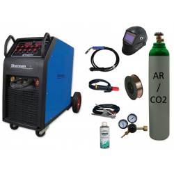 Spawarka MTM 251 + butla mix + reduktor arg/co2 + przyłbica samościemniająca V2a + drut + spawmix