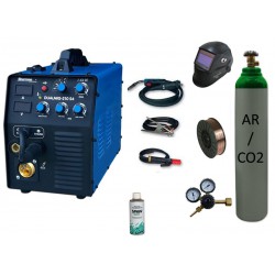 Spawarka Sherman DUALMIG 210 S4 + drut + butla mix + przyłbica V2a + reduktor dwumanometrowy + spawmix
