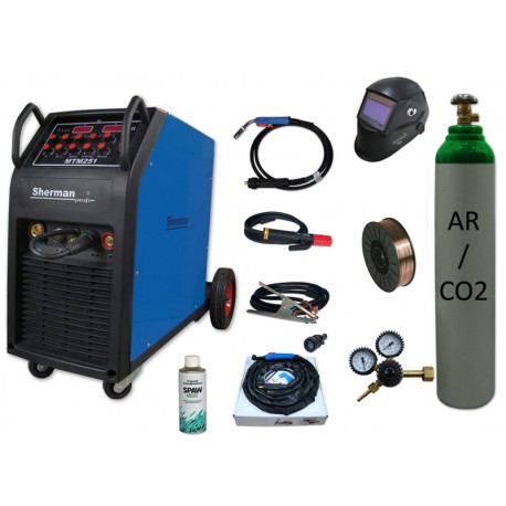 Spawarka MTM 251 + butla mix + uchwyt TIG + reduktor arg/co2 + drut + spawmix