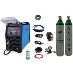 Spawarka Sherman DIGIMIG 200 Pulse synergiczna Aluminium + butla mix + butla argon + drut + reduktor + przyłbica v4