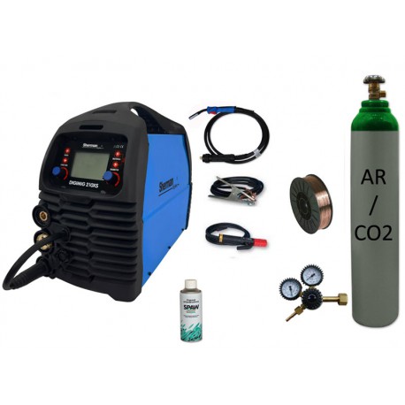 Spawarka Sherman DIGIMIG 210XS inwertorowa Synergia + butla mix + drut + reduktor + przyłbica v1a